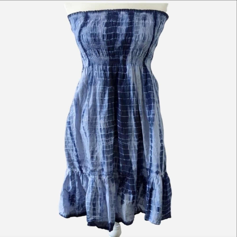 Coastal Cowgirl Blue Tie-Dye Boho Western Dress Size S/P